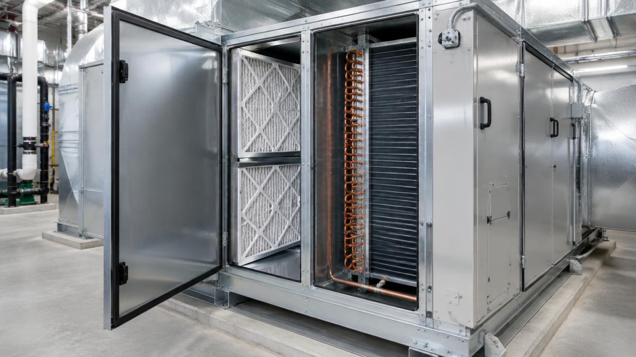 AHU-12 · Air handling unit inspection evidence: Filter condition